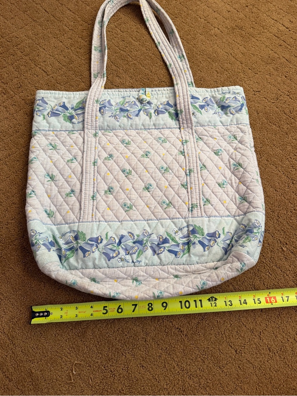 Vintage Vera Bradley Light Blue Floral Shoulder Tote Bag Retired Pattern Y2K - Picture 4 of 10